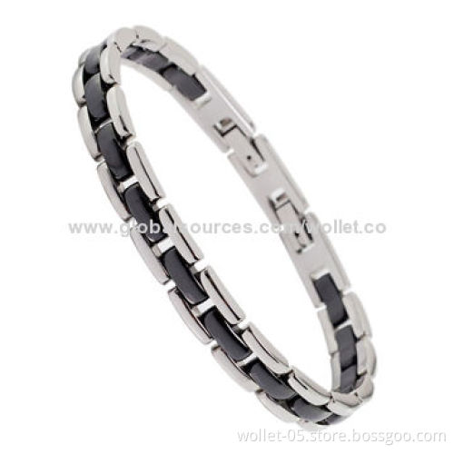 New Developed Design Black Ceramic and Tungsten Bracelet, Good for Your Health